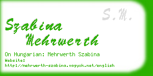 szabina mehrwerth business card